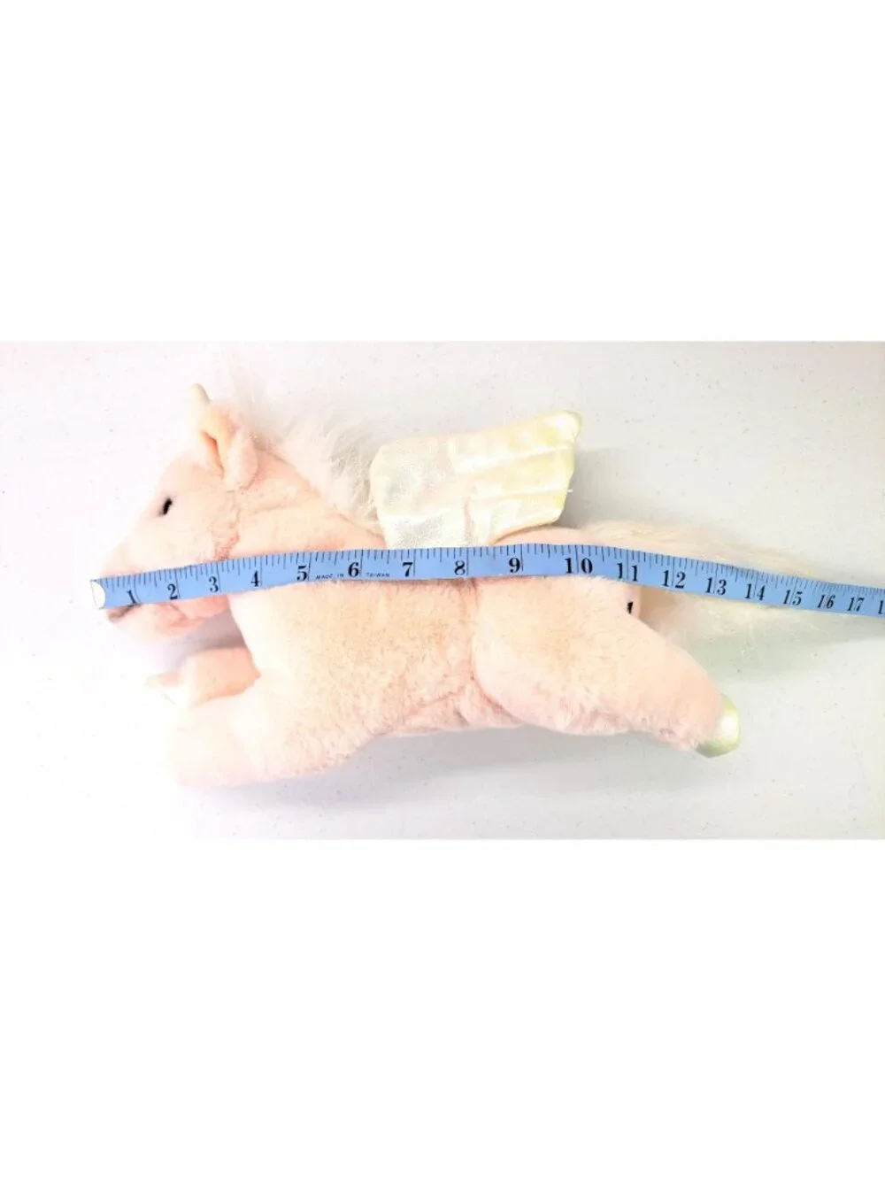FAO Schwarz Pink Plush Unicorn Pegasus Stuffed Animal Iridescent Horn Wings 14